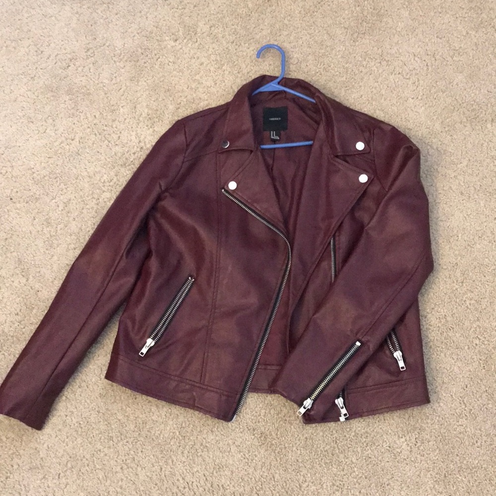 Burgundy/maroon leather jacket